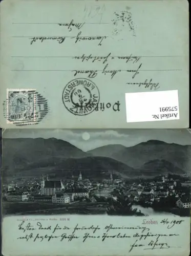 575991,Mond Lithographie Leoben 1900 pub Stengel e Co. 3785 M