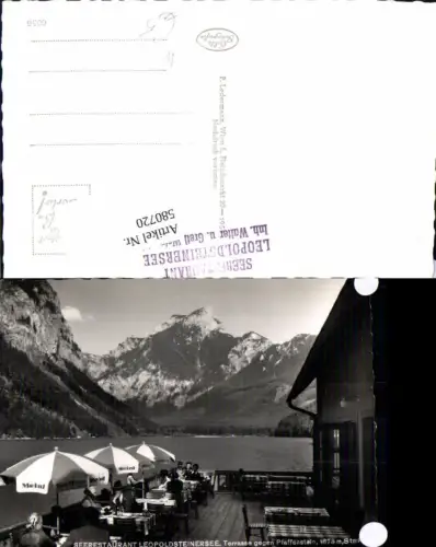 580720,Foto Ak Seerestaurant Leopoldsteinersee Eisenerz Terrasse geg. Pfaffenstein