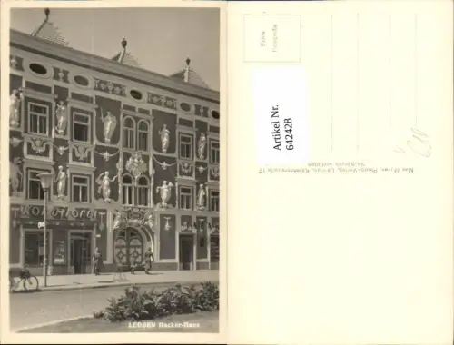 642428,tolle Foto-AK Leoben Hacker Haus Konditorei Jugendstil pub Max Mayer