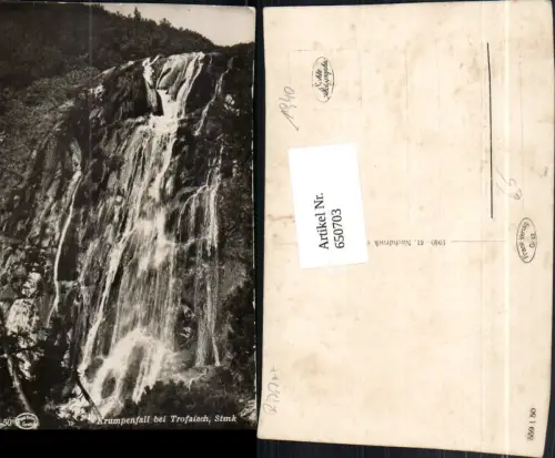 650703,Foto Ak Krumpenfall b. Trofaiach Wasserfall