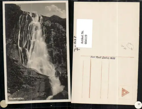 664119,Foto Ak Krumpenfall Wasserfall Krumpen Trofaiach pub Karl Krall