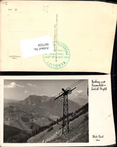 667559,Foto Ak Eisenerz Erzberg u. Kaiserschild Prebichl Präbichl Berglift pub Photo Fürst 1924