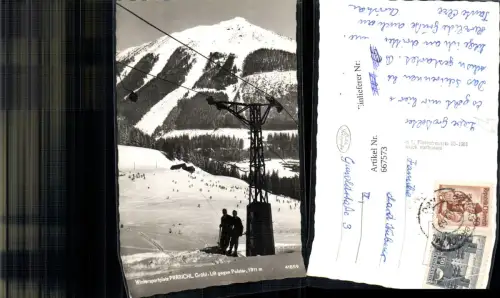 667573,Foto Ak Eisenerz Präbichl Grübl-Lift geg. Polster Wintersport