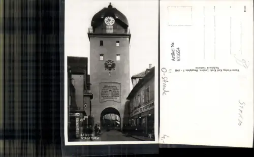 673554,Foto Ak Leoben Stadtturm