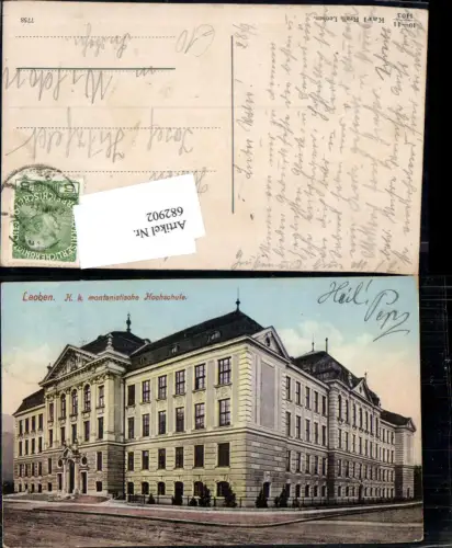 682902 Leoben K.K. montanistische Hochschule pub Karl Krall 10-11/1103