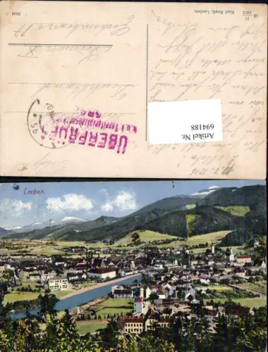 694188 Leoben Feldpost K.K. Territorialzensur Graz pub Krall