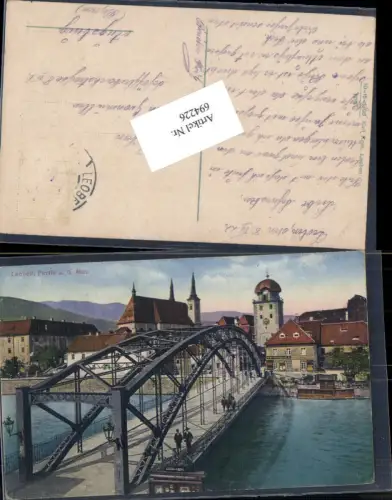 694226 Leoben Partie an der Mur Brücke pub Karl Krall 10-16-1308/1916