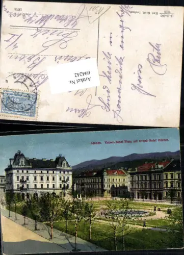 694242 Leoben Kaiser Josef Platz Grand Hotel Gärner pub Karl Krall 11-16-993/1919