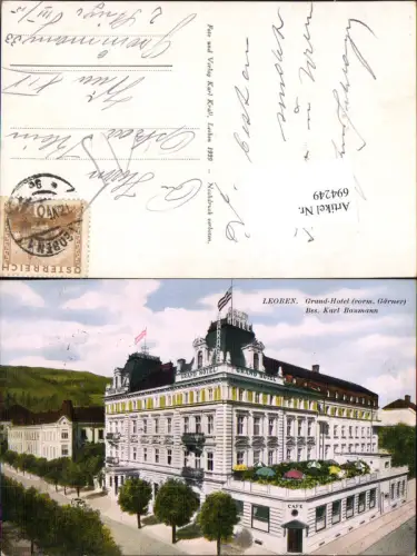 694249 Leoben Kaiser Josef Platz Grand Hotel Gärner pub Karl Krall