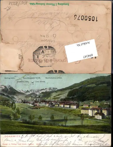 694347 Donawitz bei Leoben Göss Stahlwerk pub Carl Krall 1903