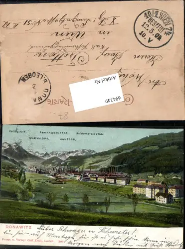 694349 Donawitz bei Leoben Göss Stahlwerk pub Carl Krall 1903