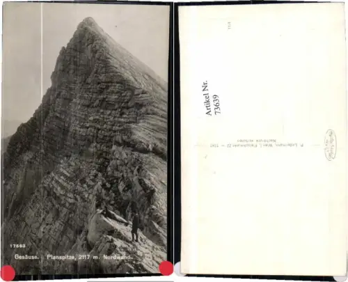 73639,Fotokarte Gesäuse Johnsbach Planspitze Kletterer