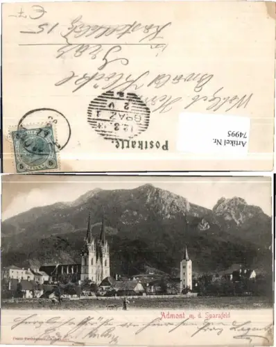 74995,Admont m. Sparafeld Bauern auf Wiese 1900