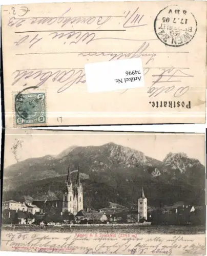 74996,Admont m. Sparafeld Gesäuse Bauern auf Wiese 1900
