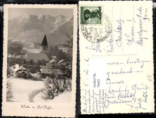 76642,Winter in Bad Aussee Foto AK Partie am Ortsrand mit Kirche