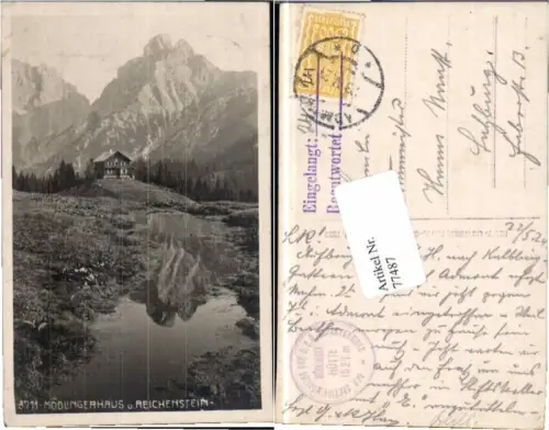 77487,Mödlingerhaus Reichenstein Admont Johnsbach 1924