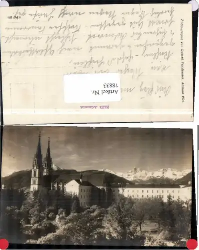 78833,Fotokarte Stift Admont im Gesäuse 1921