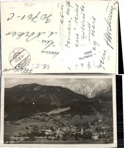 88881,RARE Fliegeraufnahme Gaishorn 1944 Feldpost