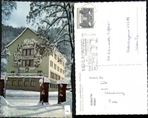 91063,Foto AK Schladming Jugendherberge Stadtsaal Detailansicht