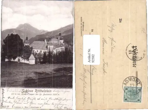 92582,Schloss Röthelstein b. Admont um 1900