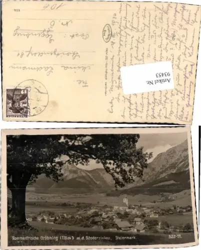 93453,Sommerfrische Gröbming m. Stoderzinken 1934