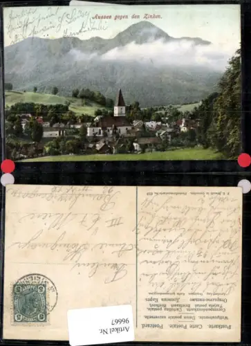 96667,Aussee gegen Zinken Ortsansicht pub F.E. Brandt Photochromie Nr. 610