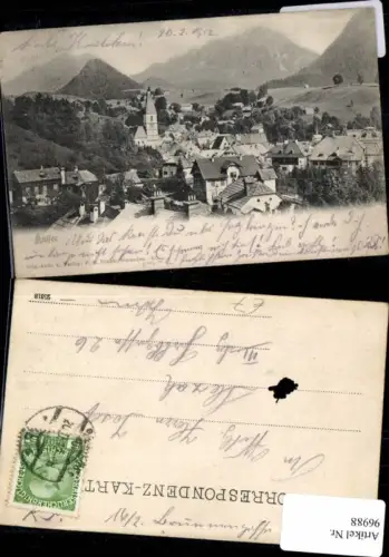96988,Bad Aussee 1912 Orstansicht mit Kirche