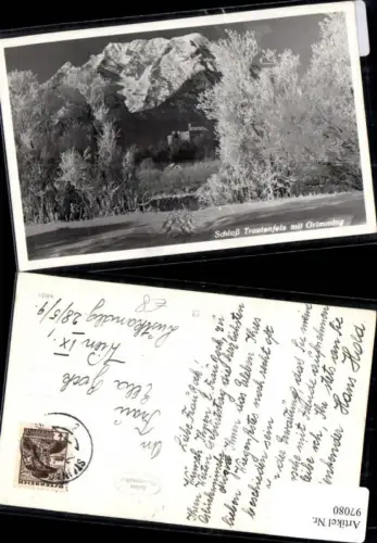 97080,Schloß Trautenfels mit Grimming Winterlandschaft Stainach