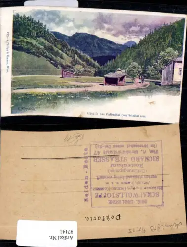 97141,Blick in das Paltenthal von Selzthal aus Künstlerkarte f. Kopallik pub Philipp e Kramer CIX-8