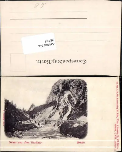 98424,Gruss aus Gesäuse Brücke Johnsbach 1900