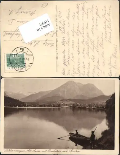 110975,Alt Aussee m. Dachstein Sarstein Boot Leute 1930