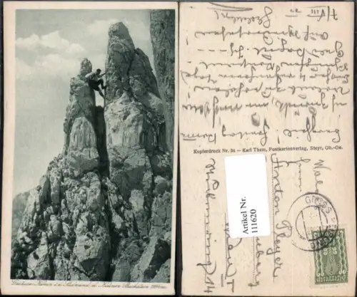 111620,Gesäuse Kletterer Bergsteiger Kamin Südwand Kleiner Buchstein Johnsbach Klettern