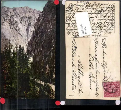 111652,Felsenpartie im Johnsbachtal Johnsbach Gesäuse 1917