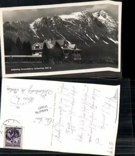 111657,Gröbming Partie beim Kurhaus 1949