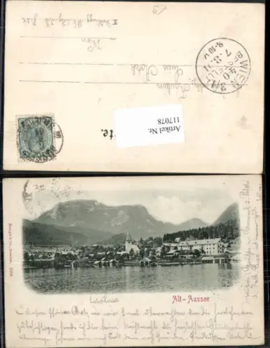 117078,Alt Aussee Tolle AK Ansicht des Ortes 1900