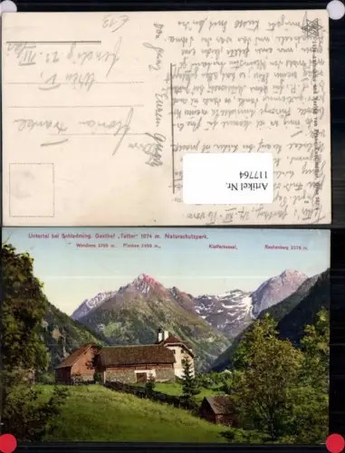 117764,Untertal bei Schladming Gasthaus Tetter Naturschutzpark 1913