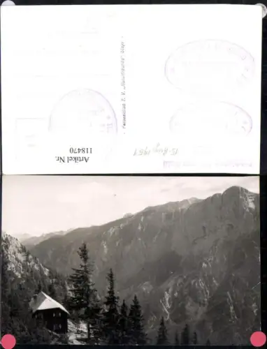 118470,Buchstein-Hütte Blick geg. Zinnödl Gesäuse 1951