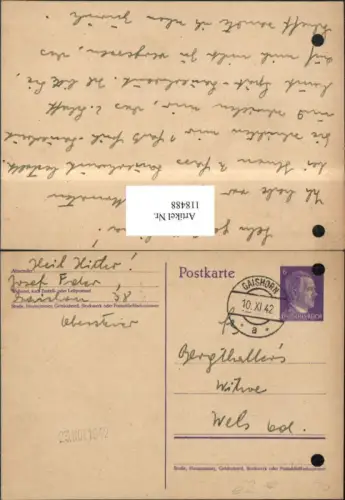 118488,Postkarte Gaishorn n. Wels 1942