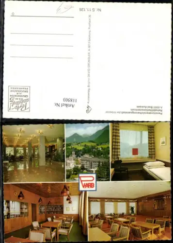 118503,Bad Aussee Rehabilitationszentrum Pensionsversicherungsanstalt d. Arbeiter MehrbildAk