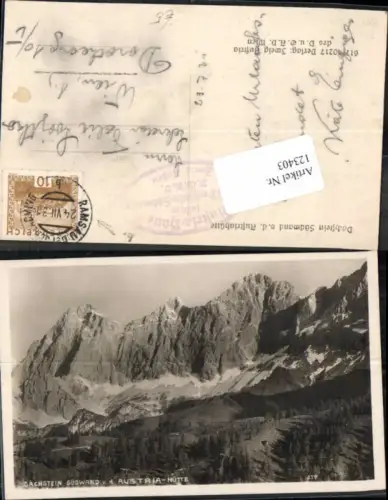 123403,Dachstein Südwand Austria Hütte bei Ramsau am Dachstein 1931 Schladming