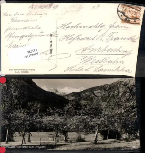123788,Bad Aussee Partie Dachsteinblick Tolle Fotokarte 1927