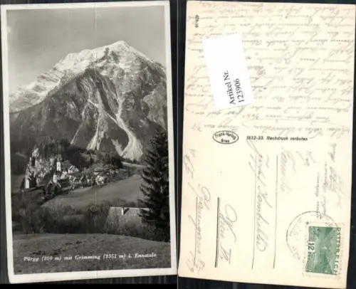 123906,Pürgg im Ennstal m. Grimming 1929