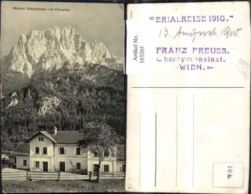 163265,Bahnhof Gstatterboden u. Planspitze Gesäuse Eisenbahn