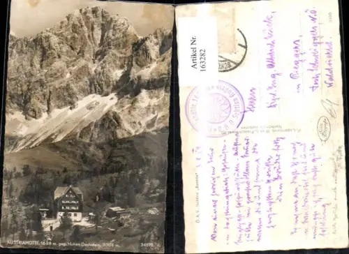 163282,Ramsau Austriahütte geg. Hohen Dachstein 1954