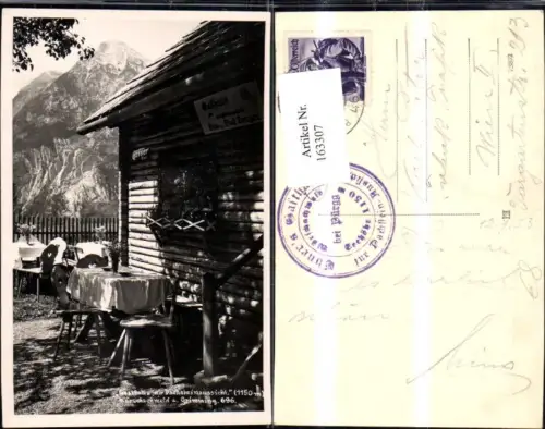 163307,Pürgg Wörschachwald Ebners Gasthaus z. Dachstein Aussicht 1953