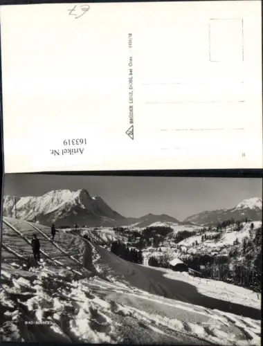 163319,Bad Aussee Winteransicht Skipiste m. Skifahrer