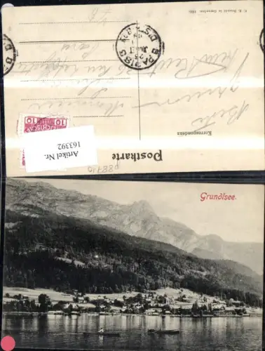 163392,Grundlsee Ansicht m. Ruderboot pub F E Brandt 1935