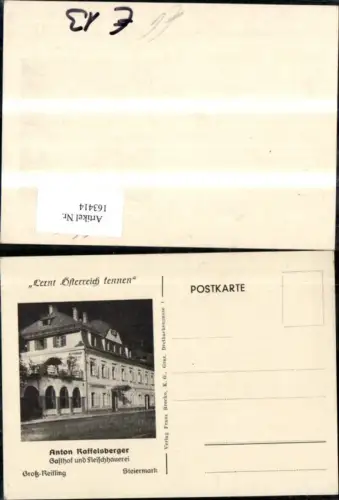 163414,Reklame Ak Großreifling Anton Raffelsberger Gasthof u. Fleischhauerei