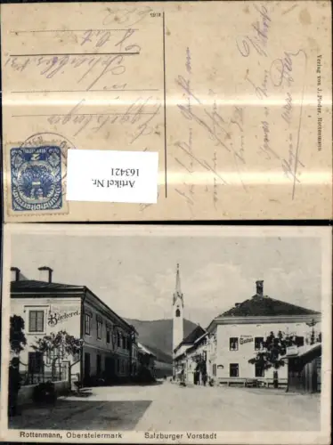 163421,Rottenmann Salzburger Vorstadt Strassenansicht Bäckerei Kurt Goldbrich Strassers Gasthaus