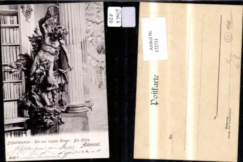 172731,Admont Stiftsbibliothek Die vier letzten Dinge Die Hölle Statue Bibliothek